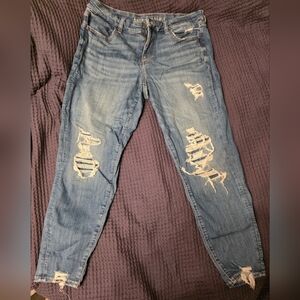 American Eagle Outfitters Light Blue Straight Leg Curvey Extra Stretch